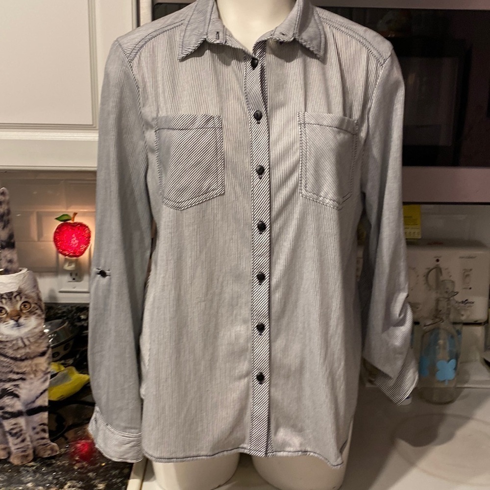 Z womens Passport casual stretch long sleeve regular size button shirt XL